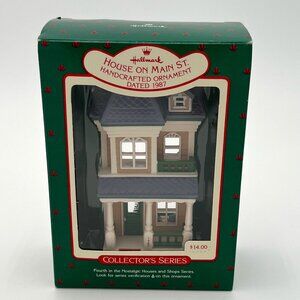 Vtg 1987 Hallmark “House on Main Street” Handcrafted Keepsake Christmas Ornament